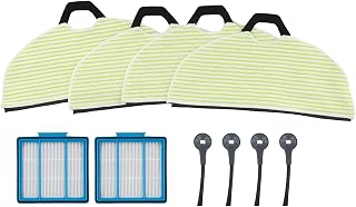 for Shark RV2001WD RV2002WD AV2001WD RV2000WD Robot Vacuum Replacement Parts Kit with 4 Side Brushes, 4 Reusable Microfiber Mop Pads and 2, Non-Scratch Cleaning Accessories