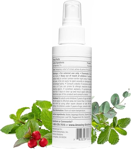 Miniatura 7 de Premiere's Pain Spray Mezcla de hierbas de aceite de mentol y menta totalmente natural para dolor articular y nervioso, dolor muscular, esguinces,