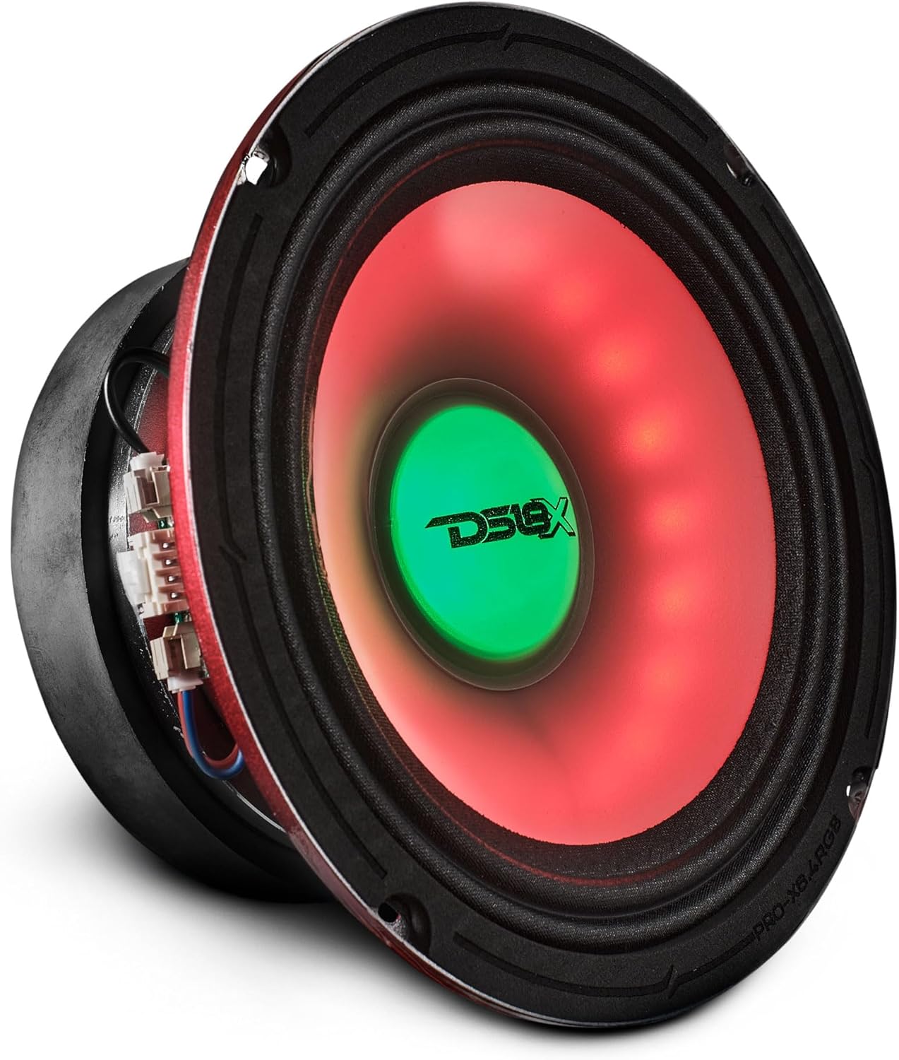 DS18 PRO-X6.4RGB 6.5" Mid-Range Loudspeaker with Dual RGB LED for Cone & Dust Cap, Translucid PP with RGB LED, 500W Peak, 4 Ohm, Single