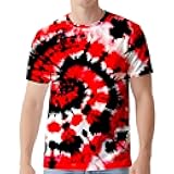 Men's Tie Dye Shirt Hipster Hip Hop Short Sleeve Hippies Senior Tees T Shirts for Men