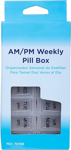 Miniatura 4 de Apex Organizador semanal de píldoras económico dos veces al día organizador semanal de píldoras 2 veces al día tapas fáciles de abrir transparentes