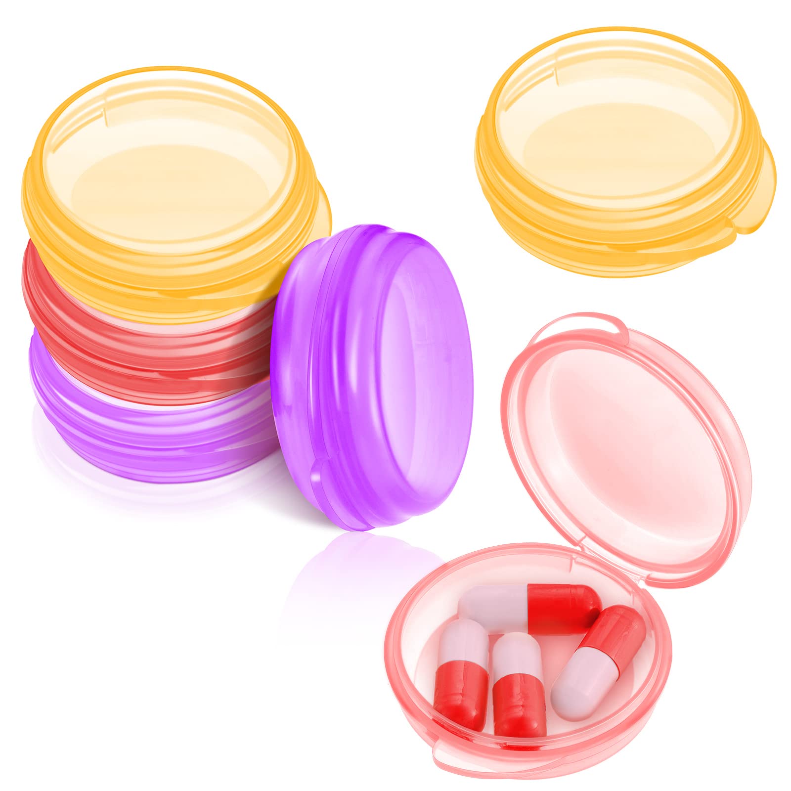 Patelai 6 Packs Small Pill Organizer Box Travel Pill Container Portable Daily Mini Medicine Case Holder for Pocket