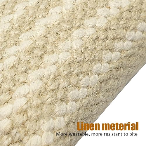 Miniatura 6 de PET ARTIST Almohada de yute resistente para perros de 9.5 x 6.5 pulgadas, con 3 asas, remolcador de yute duradero para entrenamiento de cachorros,