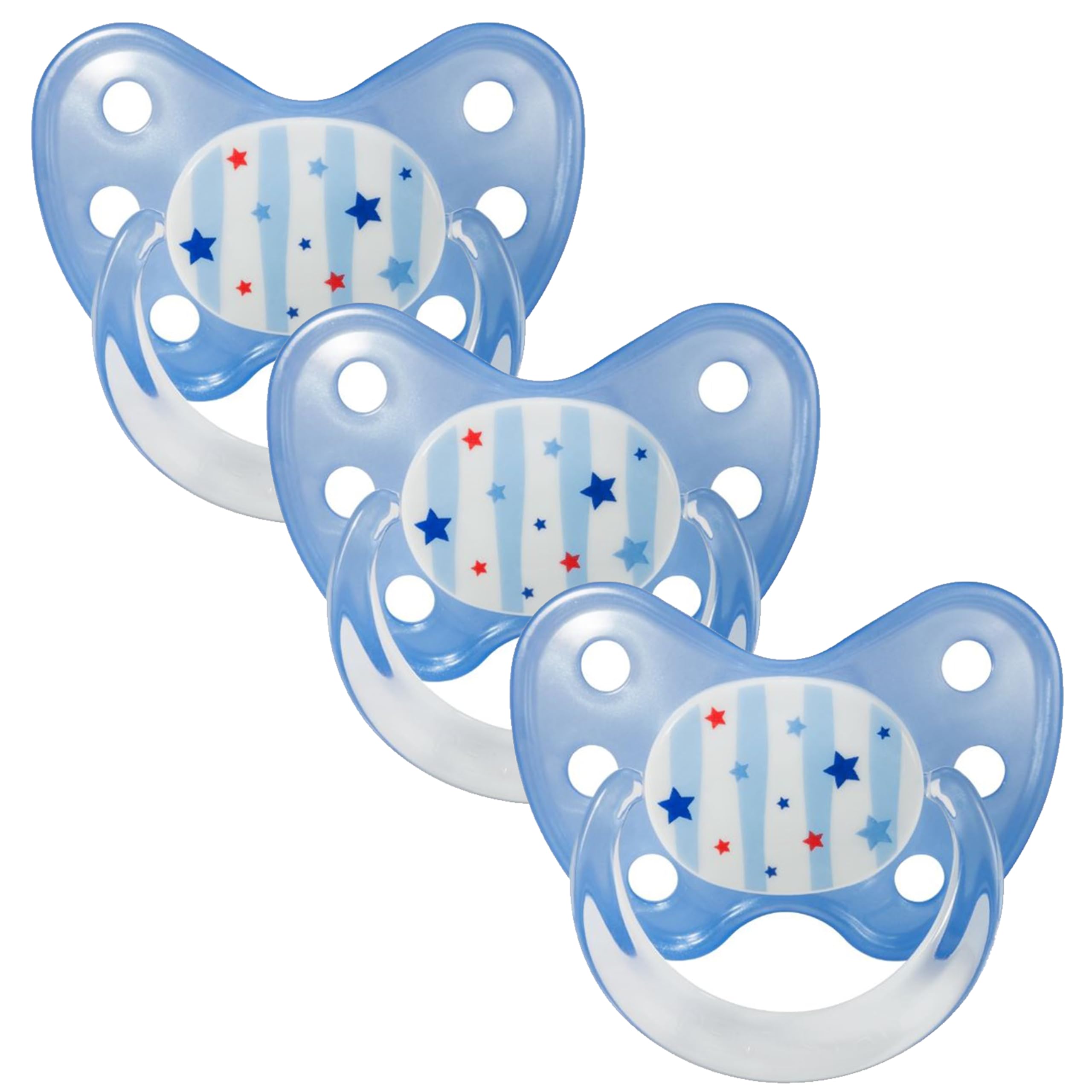 dentistar Set de 3 Chupetes Ortodónticos de Silicona – Talla 1, 0-6 meses – Chupete recien nacido previene la desalineación de los dientes – Libre de BPA – Corazón, Azul — view 14