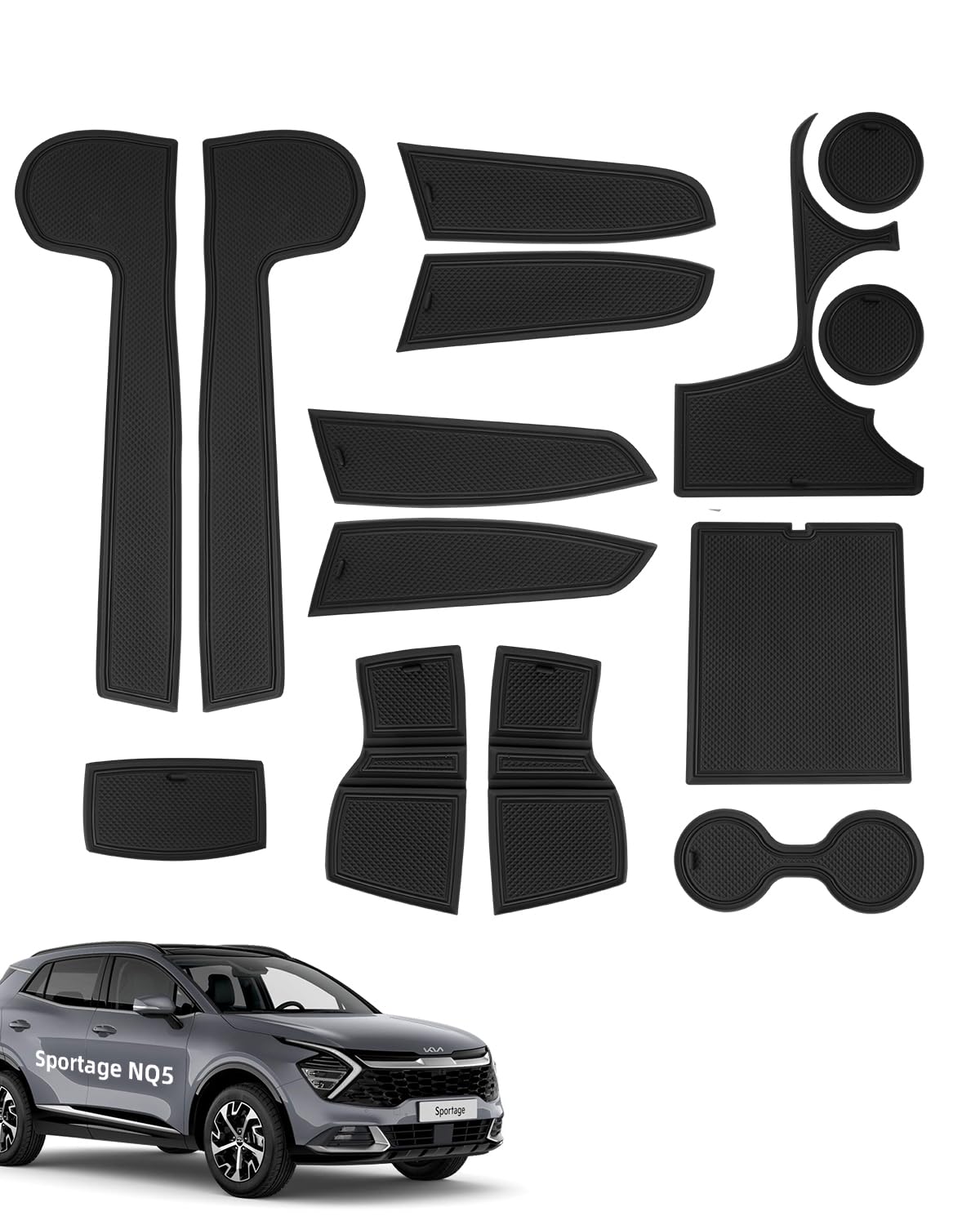 CDEFG Kia Sportage NQ5 2025 2024 2023 Kit d'enveloppement pour console centrale en fibre de