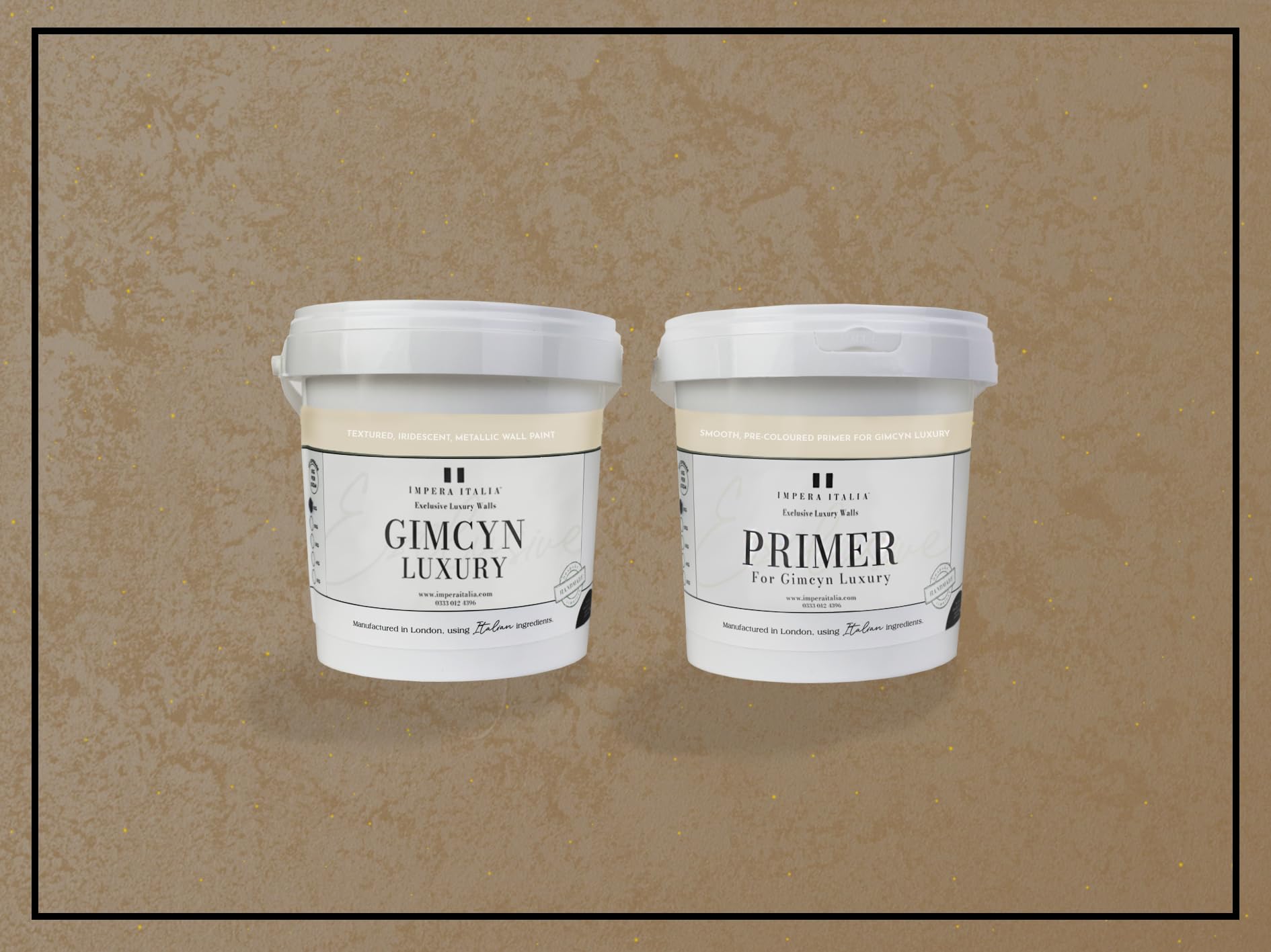 Impera Italia Gimcyn Luxury - Textured, Metallic Effect, Iridescent Wall Paint Bundle. Includes 1kg of Paint and 0.5L of Primer - Covers 5SQM - In Colour MOOKAITE. — image 1