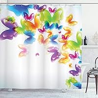 Vista 24 de Ambesonne - Colección de decoración, cortina para regadera de baño de poliéster