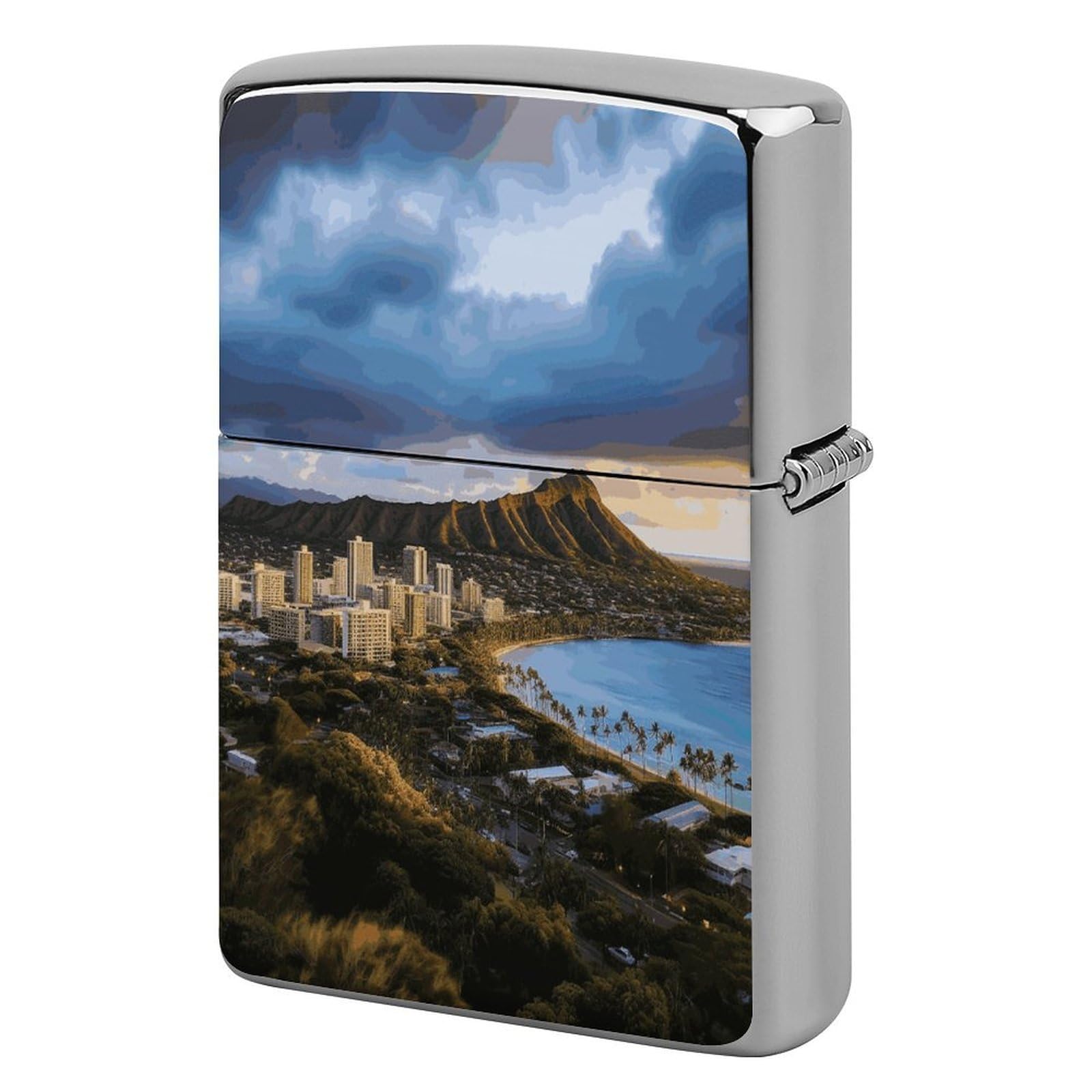 Btcowzrv Style Diamond Head Hawaii Metal Lighter Case Sleeve Cover Holder