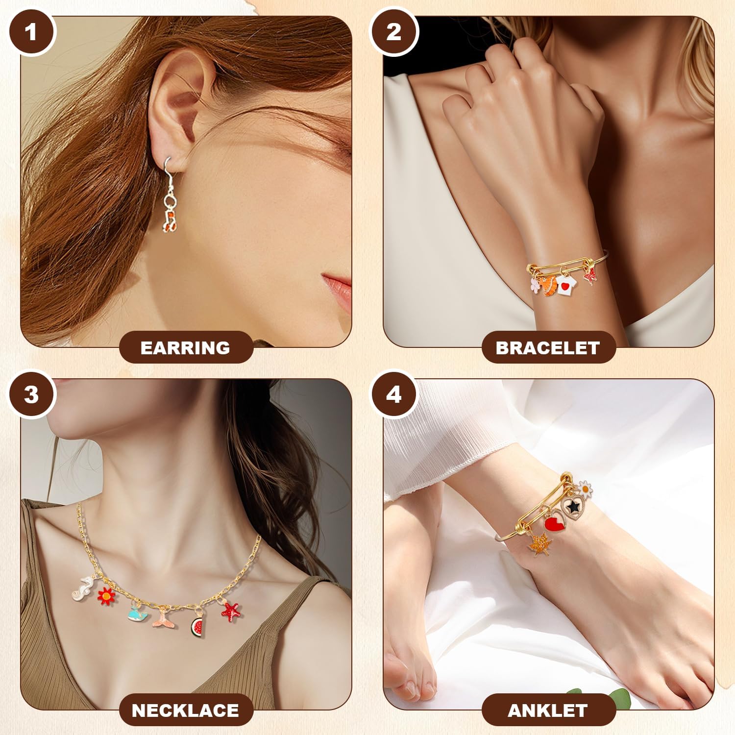 352 Pcs Assorted Charms for Jewelry Making,Mixed Enamel KC Gold Alloy Letter Pendants,Wholesale Bulk Jewelry Charms for DIY Necklace Bracelet Earring and Crafting - Image 7