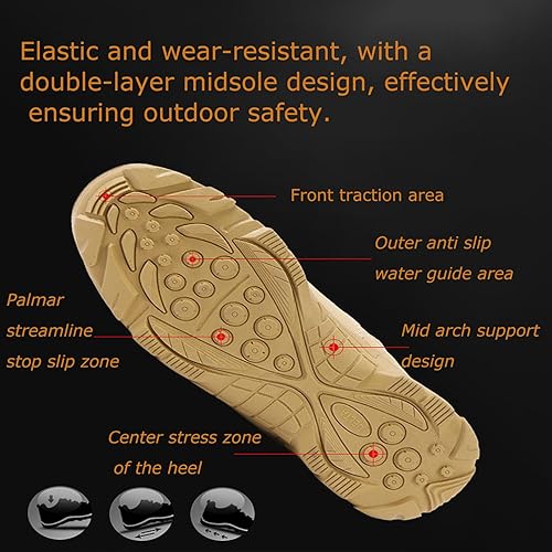 Miniatura 5 de Kervaky Botas tácticas para hombre, botas militares, botas duraderas, botas de senderismo, botas ligeras, botas para exteriores