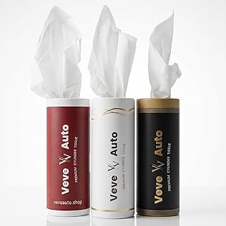 Tissue Paper Box Car Tissue Holder, 2 Ply Tissue Box for Car 50 Pulls × 3 Boxes, Face &amp; Facial Tissue Paper, Soft Tissue P...