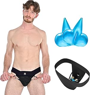 Vasectomy Underwear, Scrotal Support Briefs for Men, Comes with Two Custom Fit Gel Packs for Testicular Support and Pain Relief