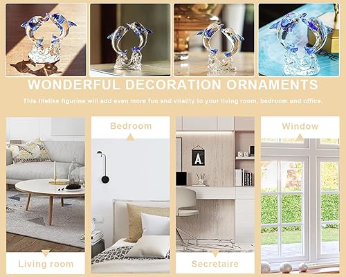 Miniatura 8 de H&D HYALINE & DORA Decoración de figuras de animales de cristal para oficina, mesa, hogar, dormitorio