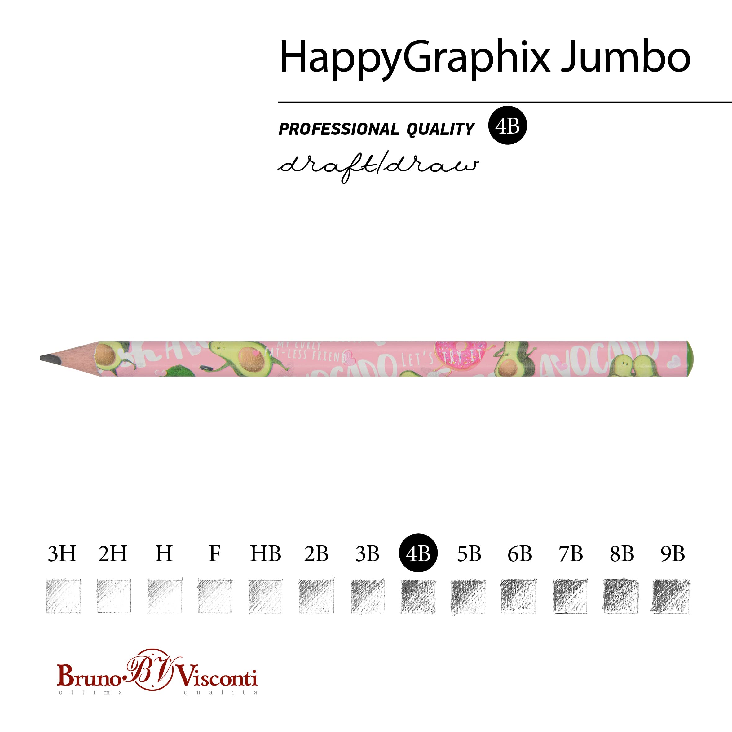 "Happy Graphix Jumbo ołówek 4B, 3,5 mm (Awokado)