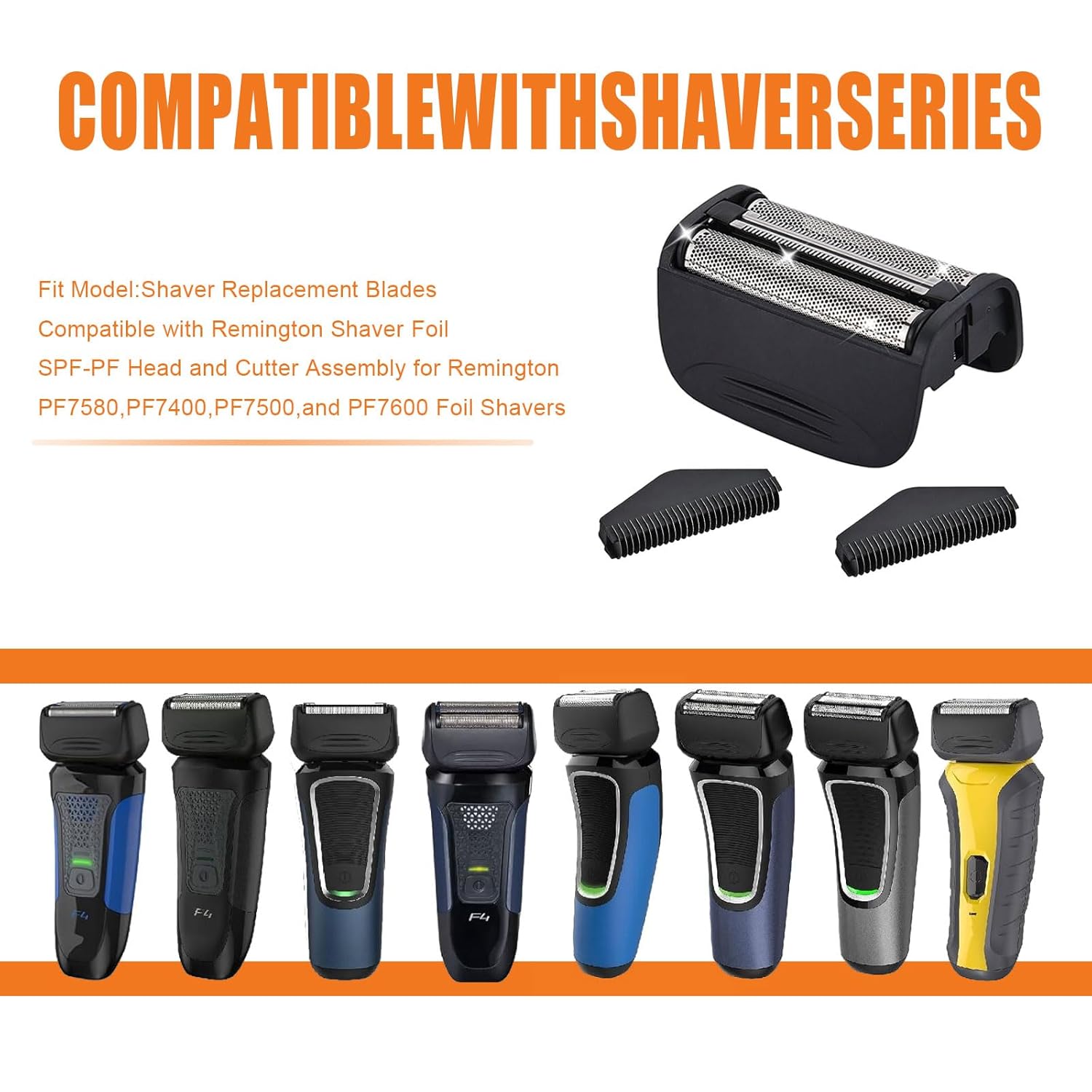 2PACK(BLACK)Replacement Head and Cutter Assembly Compatible with Remington PF7400, PF7500, and PF7600 Foil Shavers - Image 6