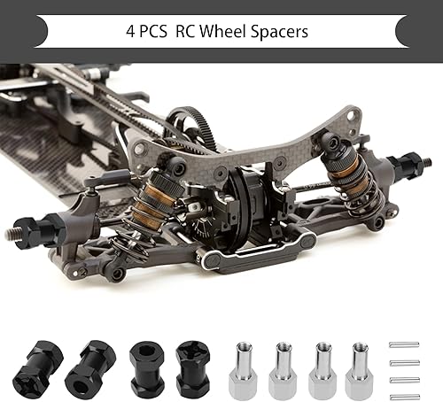 Miniatura 10 de Kimapeso Espaciadores hexagonales de rueda RC de 0.472 in, extensión de cubo hexagonal de 0.787 in para mejorar la estabilidad y el rendimiento en