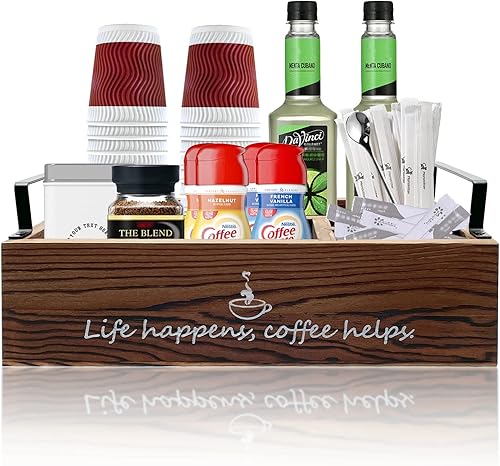 Miniatura 9 de Organizador para tazas de café K, accesorios de decoración de cafetería, organizador de cápsulas de café con asas para encimera de cocina de granja,