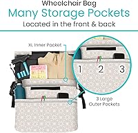 Vista 49 de Bolsa para silla de ruedas, Floral púrpura