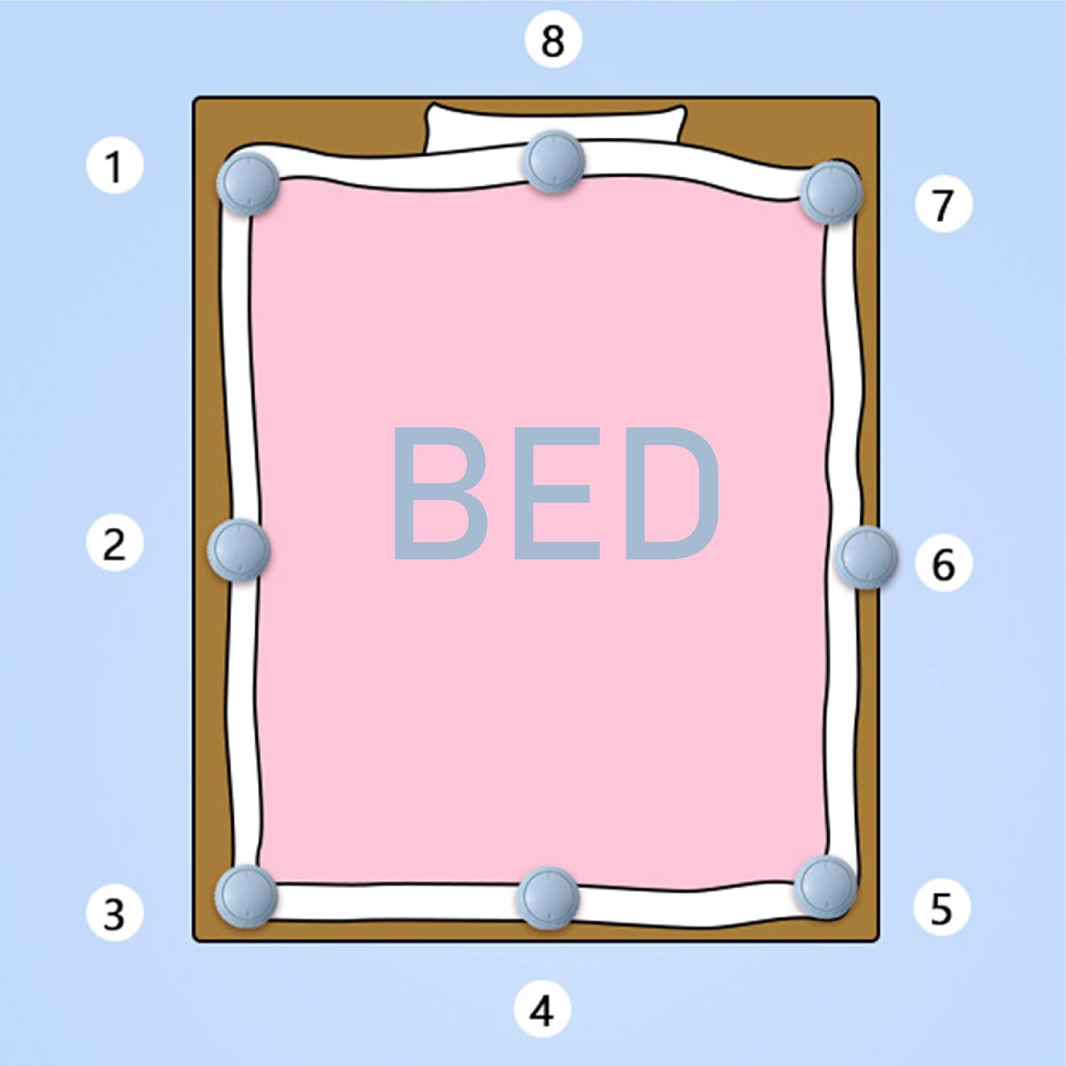 Duvet Fasteners 8 Pcs with 16 Duvet Pins Prevent Comforter from Shifting in Cover Quilt Anti-Movement ABS Clips Bed Sheet Fasteners Keep Corner in Place Child Safety Bedding Accessories Blue: Home & Kitchen