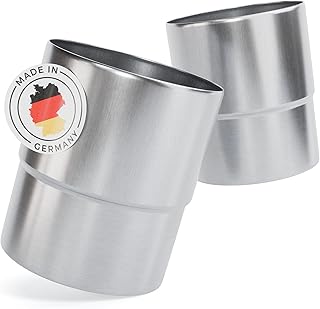 greate 2x Fallrohr Adapter 100 mm aus Titan Zink - Steckmuffe DN 100 für Fallrohre mit 100mm Durchmesser - Titanzink Ablaufrohrverbinder für Dachrinnen Entwässerung - Muffe Regenfallrohr Zink