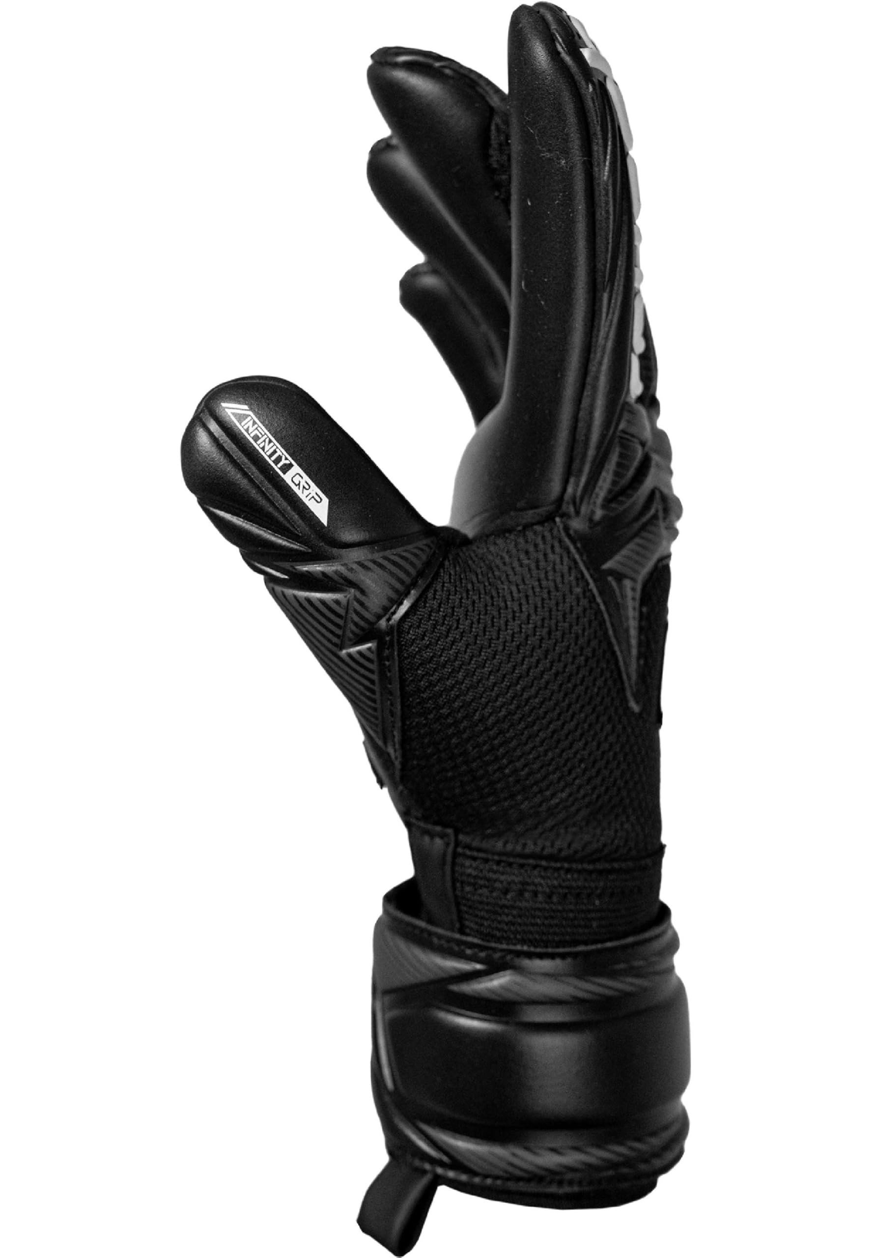 Reusch Guantes de Portero para niños y jóvenes, Agarre fiable, Transpirables, para Entrenamiento y Juego, césped Natural, césped Artificial y Campo Duro, Talla 4 – 8, Atracto Infinity Evolution NC