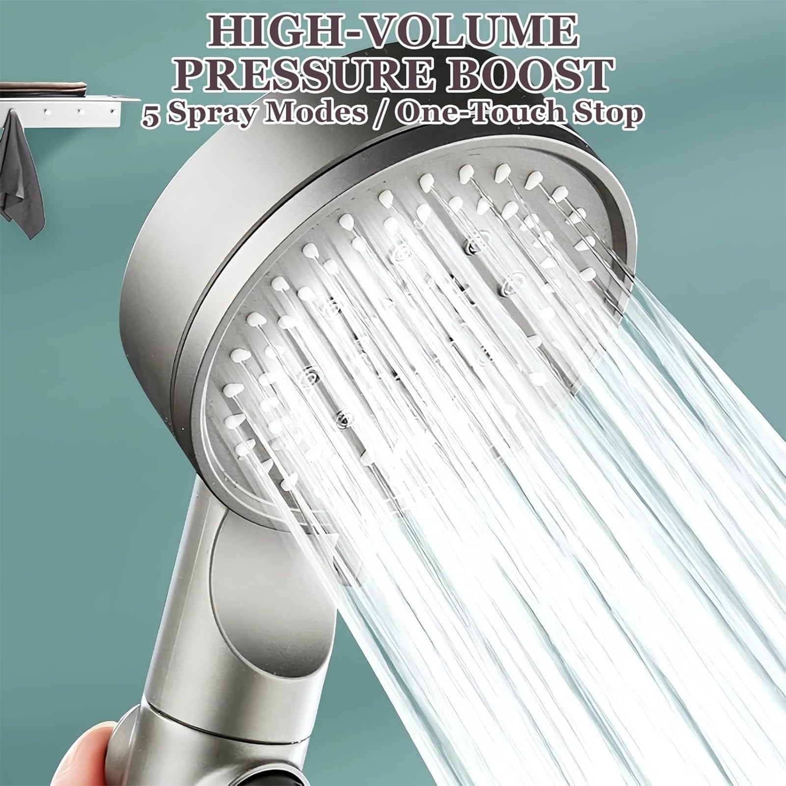 Soffione doccia filtrato | Soffione doccia filtrato a 5 modalità con palmare | Rubinetto spruzzatore regolabile per bagno, camper, casa, palestra, appartamento all'aperto dormitorio