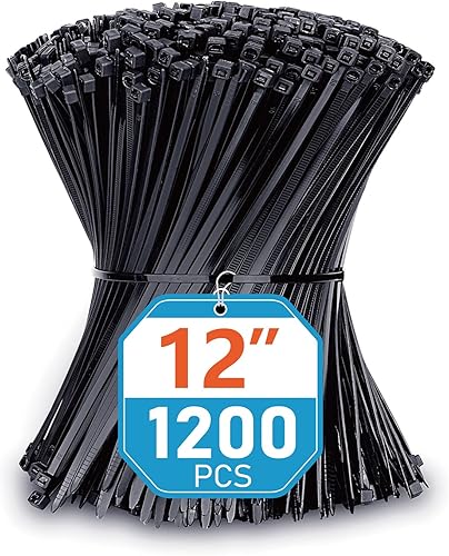 Miniatura 6 de Karoka - Bridas de 12 pulgadas paquete de 100 color negro 50 libras resistentes a los rayos UV para uso en interiores y exteriores