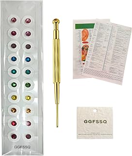 Ear Seeds Acupuncture Kit - 20 Pieces - Acupressure with Ears Seed, with Bonus Free Chart and Brass Acupressure Probe - for Balance & Wellness (color-20pcs)