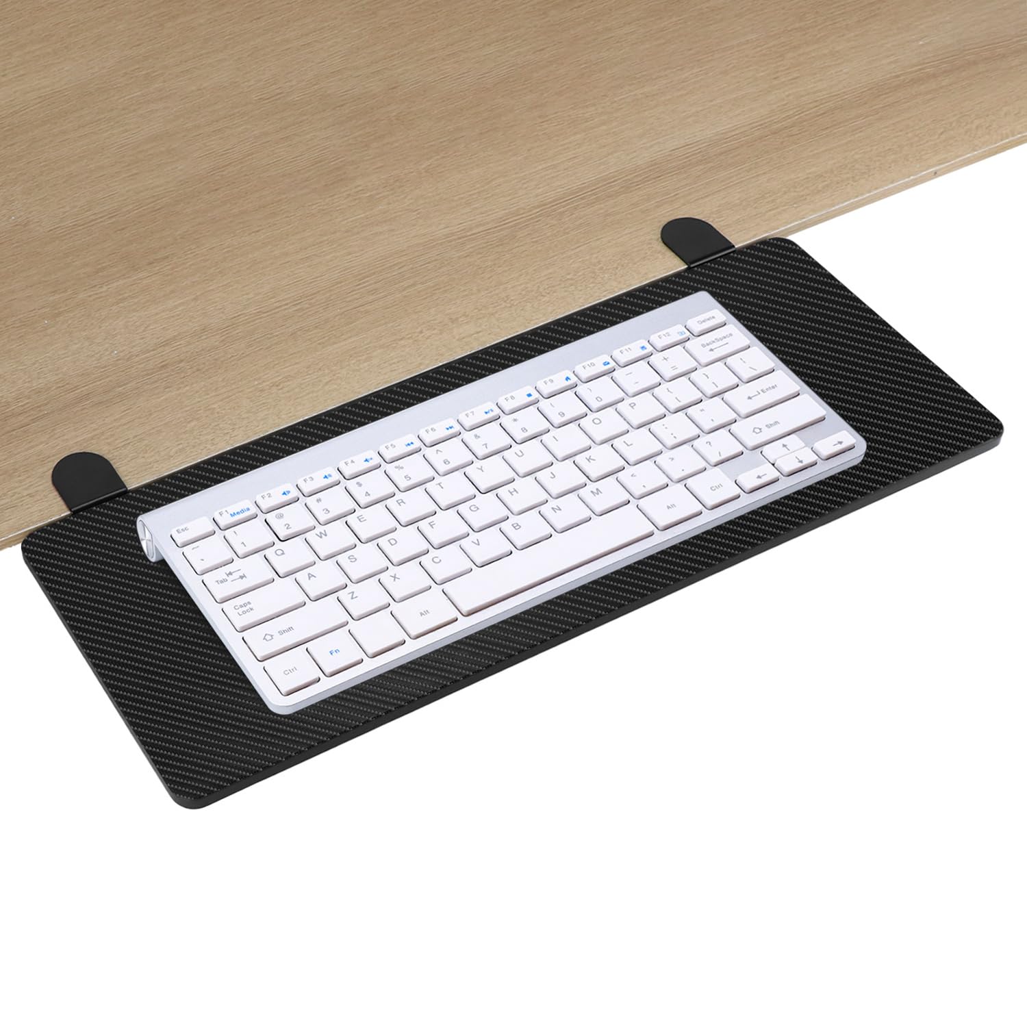 QWORK® Ergonomics Desk Extender Tray,Foldable Keyboard Drawer & Armrest Shelf, 64 * 24cm