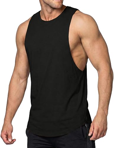 JMIERR Mens Drop Arm Tank Tops Gym Workout Sleeveless Muscle