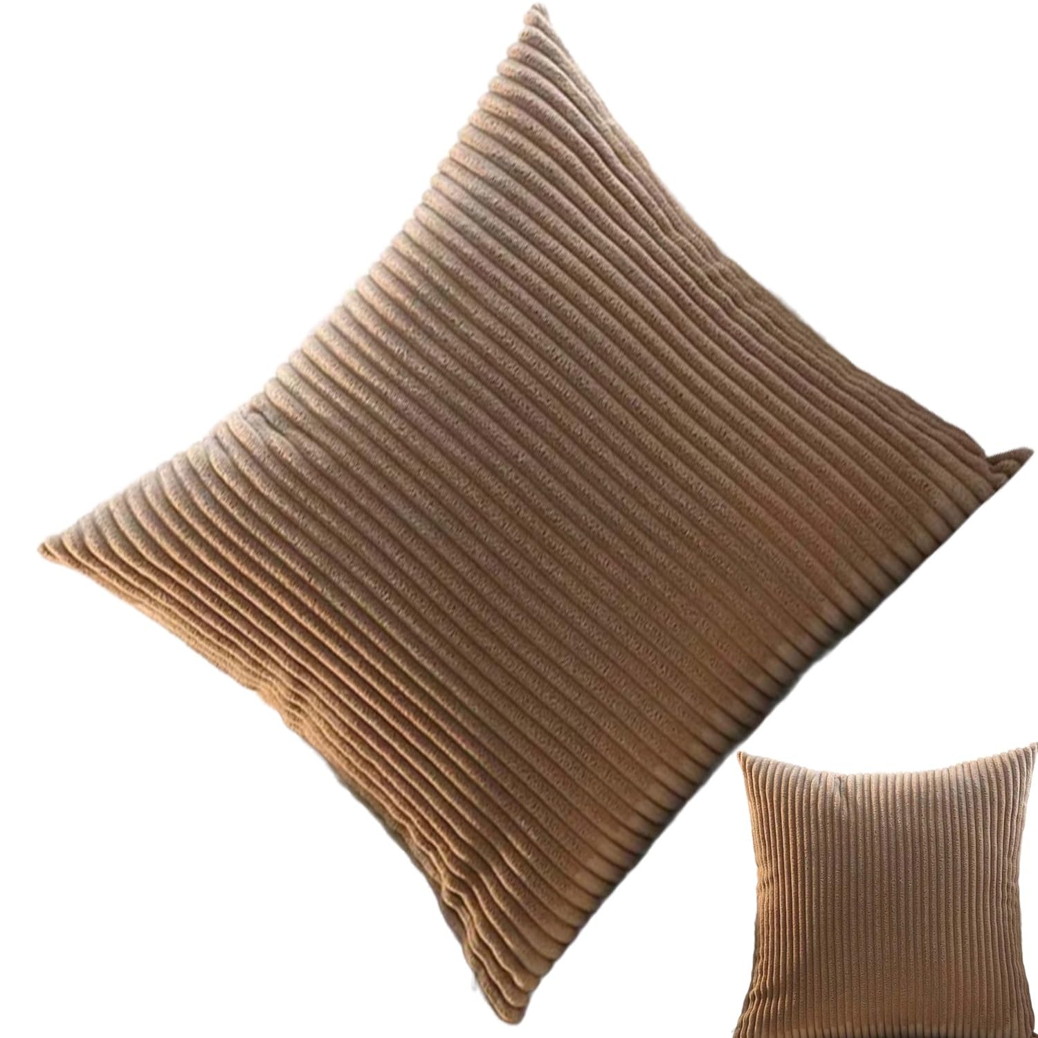 ILiemao 2 Pack Corduroy Soft Decorative Square Rectangle Throw Pillow Cover 60x60 50x70 80x80 cm Cushion Covers Pillowcase, Home Decorations for Sofa Couch Bed Chair(W1,2pcs 45x45cm)