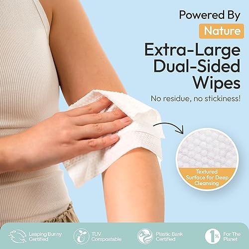 Miniatura 5 de FOMIN Toallitas desodorantes de viaje, 50 unidades, coco y vainilla brillantes, pH equilibrado, hipoalergénicas, para mujeres y hombres, sin