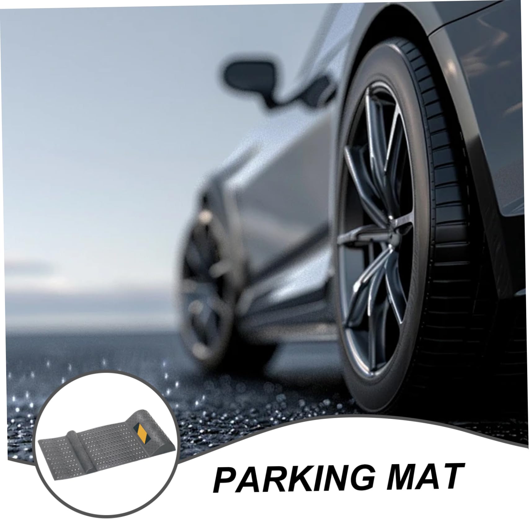 2pcs Garage Parking Matte Nicht rutschverstärkte PP Garage Parkhilfe 21 x 10 x 2 Zoll dunkelgrauer Radstopper für die meisten Fahrzeuge