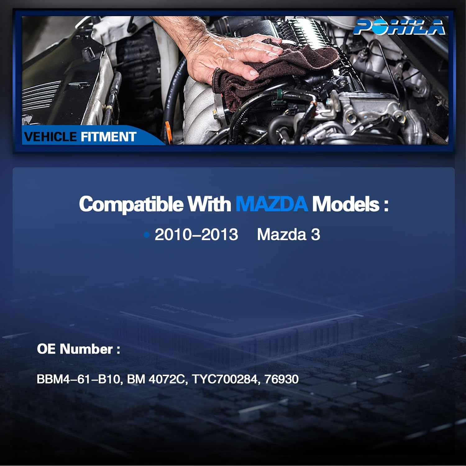 HVAC Heater Blower Motor with Fan Cage Compatible with Mazda 3 2010-2013, Replace# BBM4-61-B10, BM 4072C, TYC700284, 76930