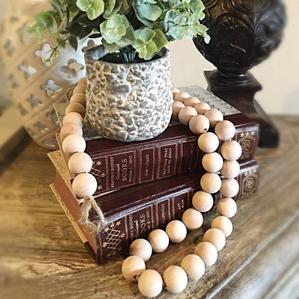 TOAOB 330 Stuks Macramé Houten Kralenset 5 Stijlen Accessoires Natuurlijke Houten Kralen Ringen om te Knutselen en 25 m Katoenen Draad voor doe-het- zelf Beginners