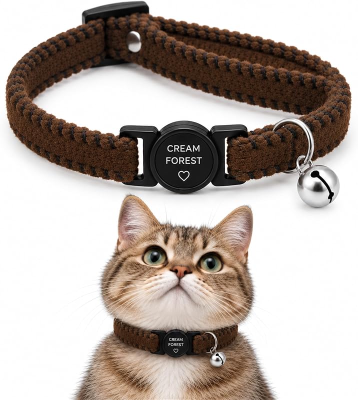 Coleira para Gatos de Veludo Macio com Sino e Fecho de Segurança GoldTiger PS-CC1000