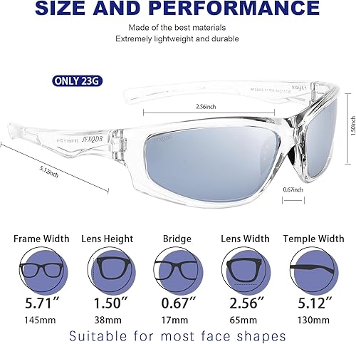 Vista 26 de Polarized Sunglasses for Men and Women, Sports Wrap Around Running Fishing Sun Glasses UV400 Protection RFS8202