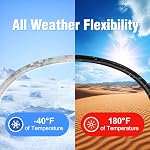 Beitopamz Garden Hose 50 ft x 5/8 in Heavy Duty Water Hose, Flexible and Durable, Lightweight Rubber Hybrid Hose, Leak-Free Connections, Male to Female 3/4'' Brass Fittings for Patio, Lawn, Black