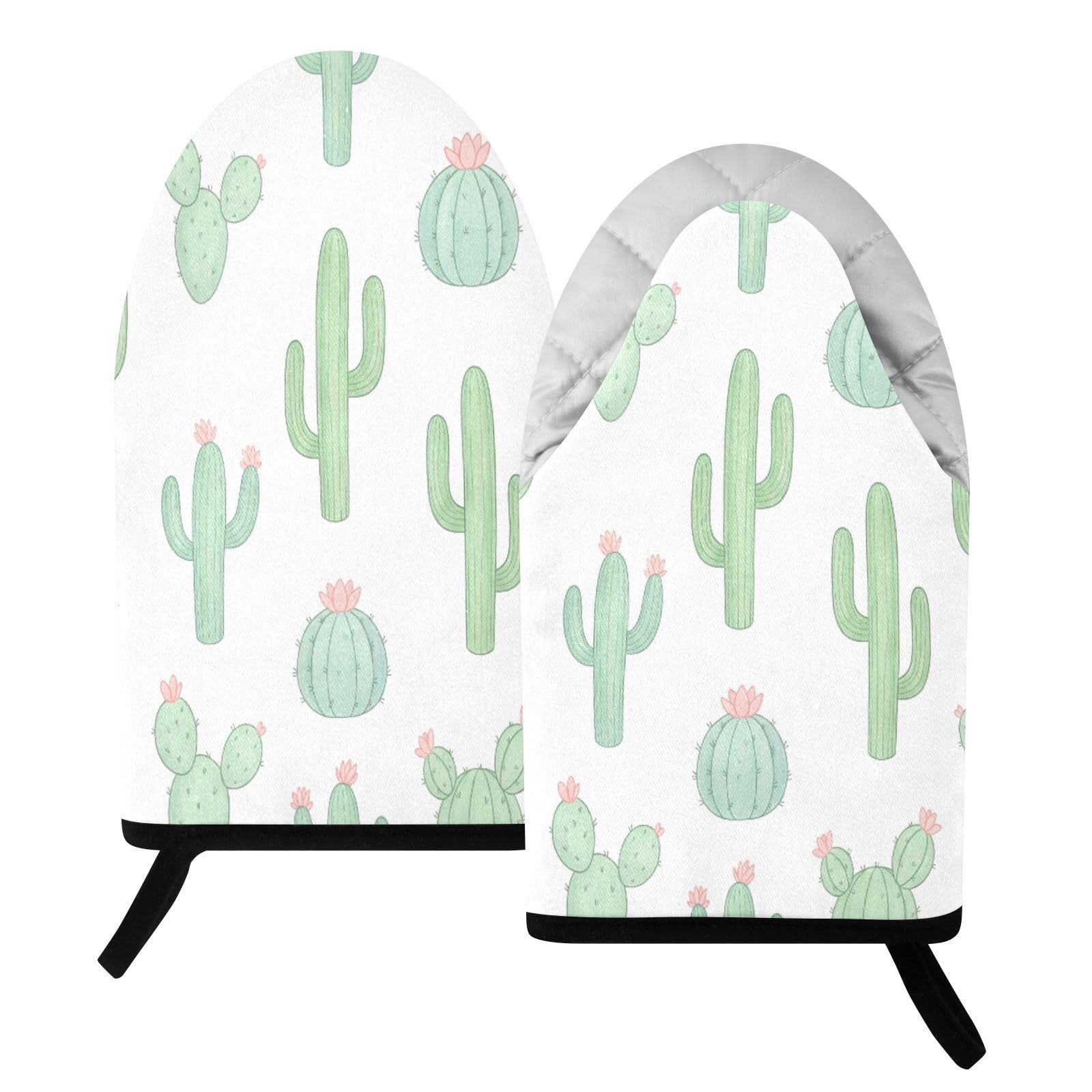 BURSTDDY Cactus Oven Mitt,Heat Resistant Kitchen Mitts for Cooking