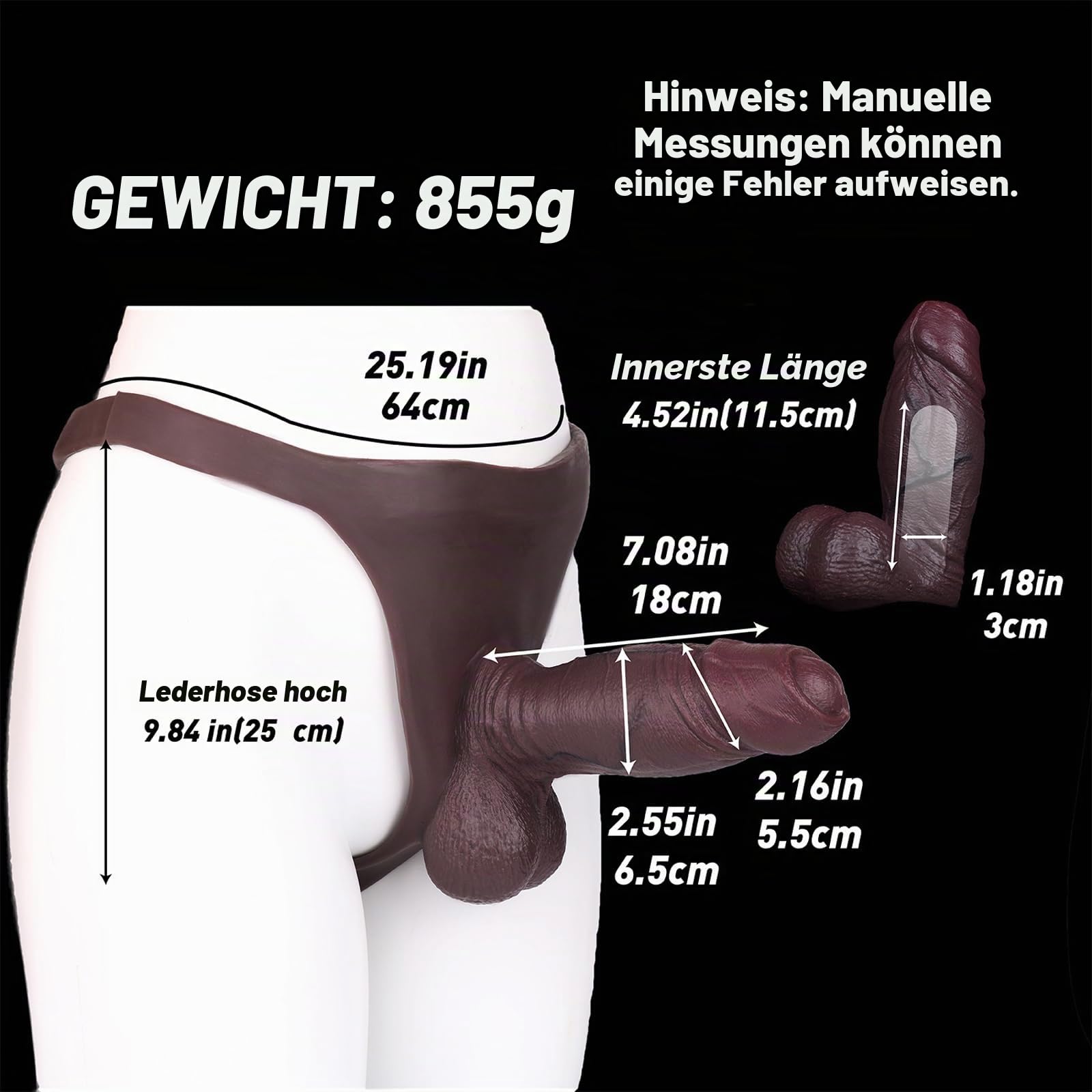 Umschnall Dildos Strap On Umschnall für Männer & Frauen – 18 cm Hohl Penishülle Penisverlängerung mit Dildo Höschen Slip, Flüssigsilikon Cock Sleeve Sexspielzeug für Paare Extrem