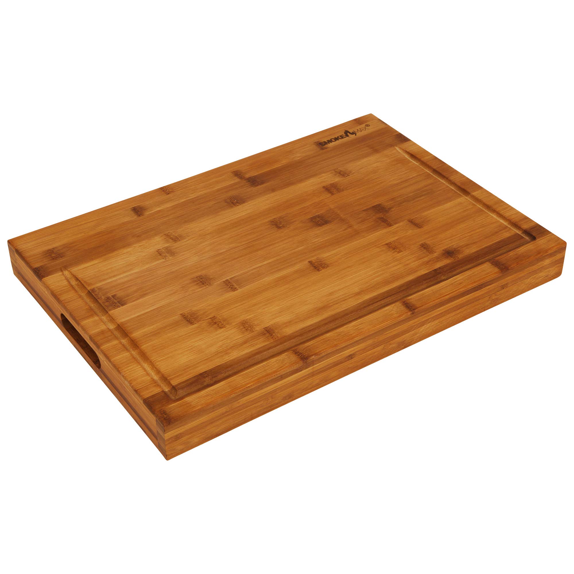 froggit Smokemax - Tabla de cortar y tabla de servir en un bloque de bambú (aprox. 60 x 40 x 5 cm)