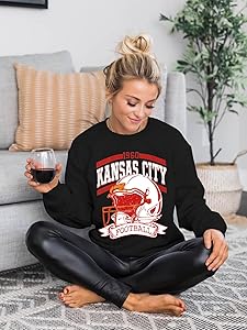MOUSYA Football Season Sweatshirt Women Game Day Sweatshirt Sunday Funday Pullover Tops