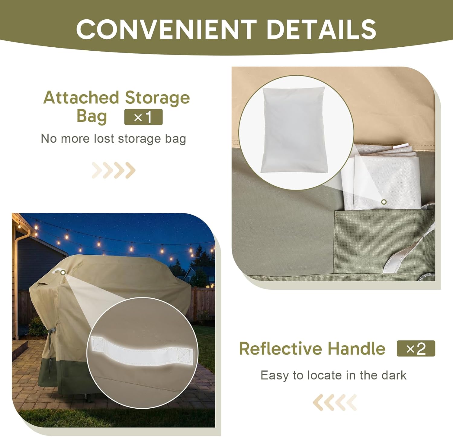 COWVIE Outdoor BBQ Grill Cover 52 Inch for 3-5 Burners Propane Grill, 600D Anti-UV and Waterproof Oxford Barbecue Cover with Attached Storage Bag and Adjustable Buckle Straps