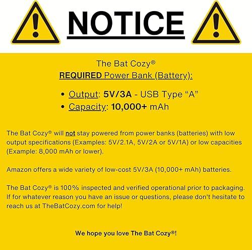 Miniatura 2 de The Bat Cozy Bat Warmer, Electric Bat Warmer Sleeve for Softball and Baseball Bats, Powered by USB Portable Power Bank Charger for a Warm Bat Right