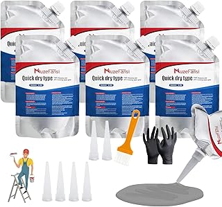 Concrete Crack Filler, Slab Concrete Crack Waterproof Repair Sealant, Weather-Resistant Caulking Glue, Quick-Drying Sealing Adhesive(6 pcs)