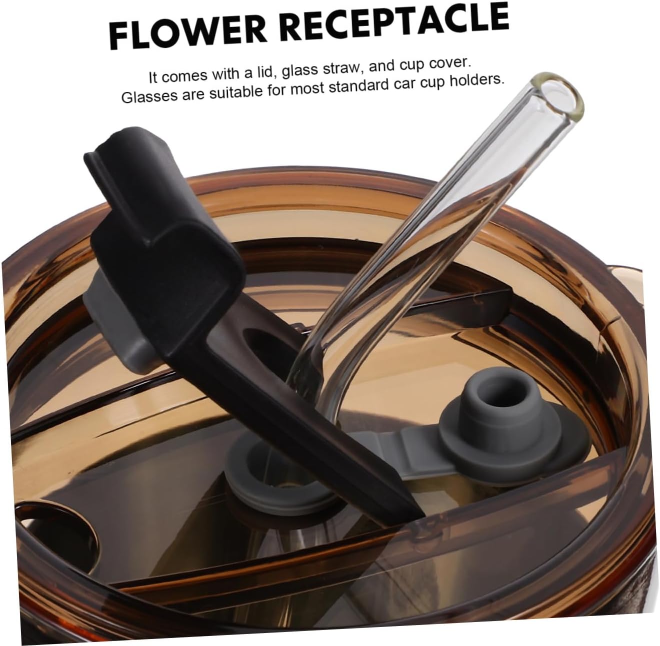 SOLUSTRE 2pcs Glass Water Cup Straw and Cover Insulated Straw Drink Cup for Kitchen Water Bottle for Beverage