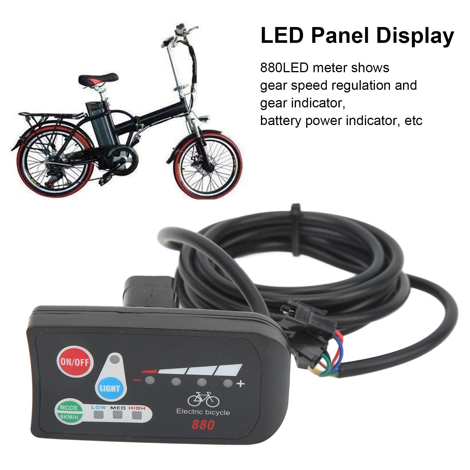 BuyWeek Kit de Contrôleur de Moteur sans Balais pour Vélo Électrique, 48V 250W 350W Kit de Contrôleur sans Balais et Panneau d'Affichage LED 880 pour Vélo Électrique Scooter Électrique