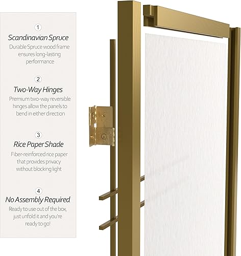 Miniatura 21 de Red Lantern Divisor de habitación con 5 paneles de doble cruz Shoji de 6 pies de alto Marfil,Oro,Gris,https://www.amazon.com/dp/undefined