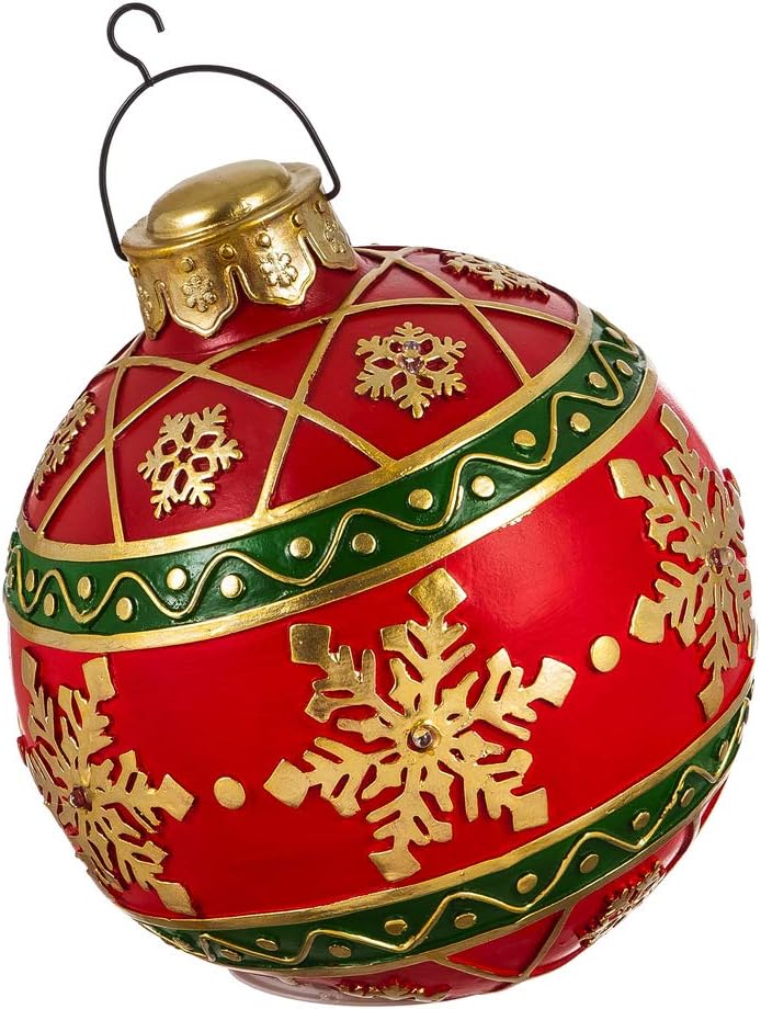 Evergreen Garden Beautiful Decorative Red Battery Operated Outdoor Christmas Ornament - 8 x 8 x 9 Inches Fade and Weather Resistant Indoor/Outdoor Decoration for Homes, Yards and Gardens