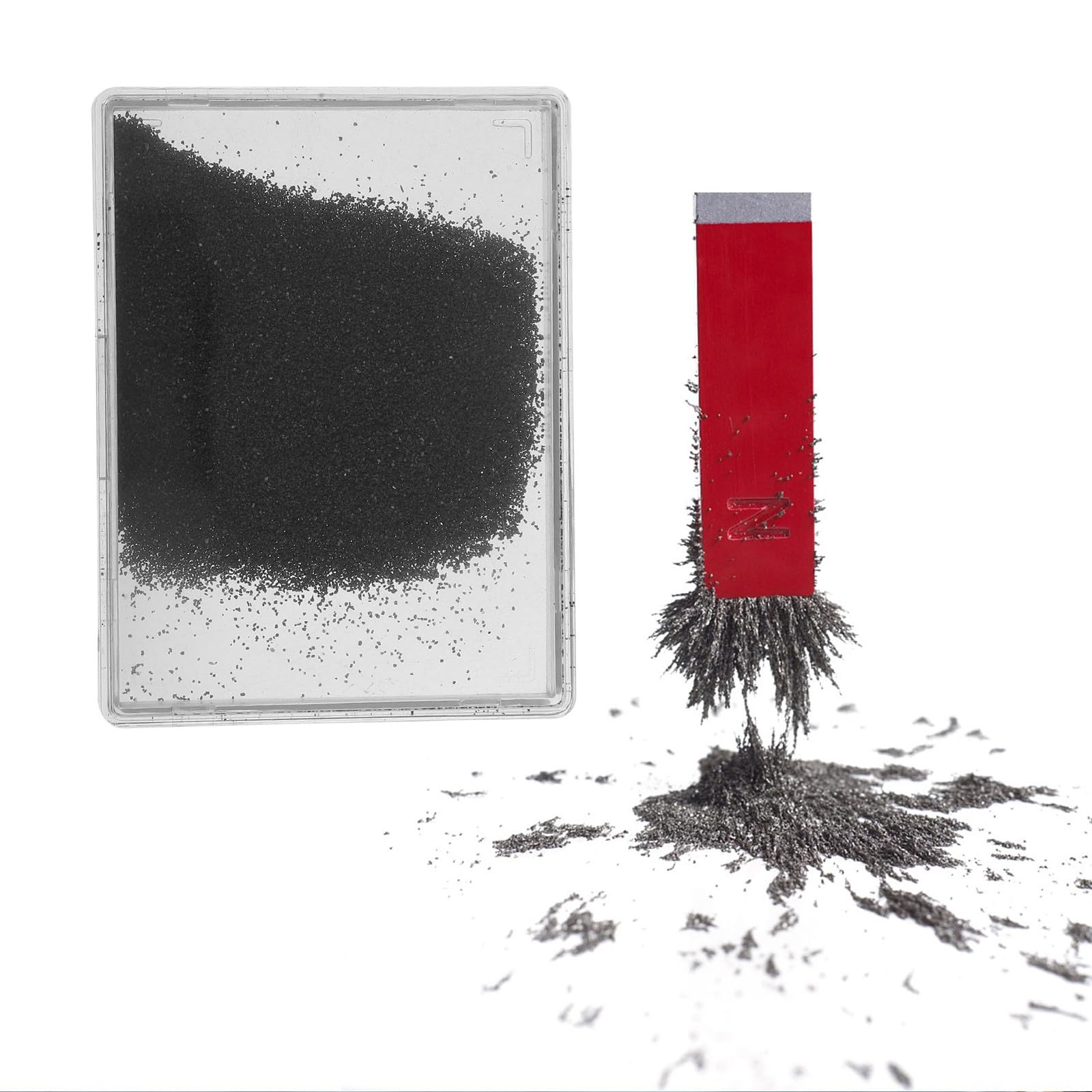 Eisenpulver Magnetisch Kinder 5 Stück Eisenspäne aus Kunststoff und Eisen für Schulunterricht mit Magnetfeld Präsentation und Magnetism Experimente